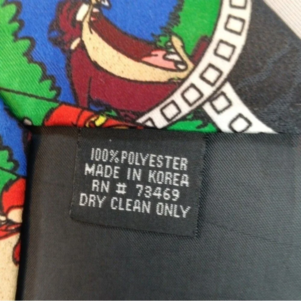 Vtg Looney Tunes Tie Bugs Taz Marvin Elmer & More Movie Film Reel Black 57 x 4